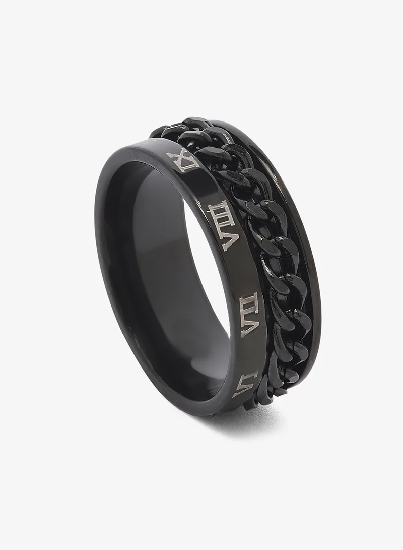 Seventy Five Men's Rotatable Roman Numeral Band Ring